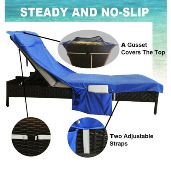 YOULERBU lounge chair cover Blanket Microfiber Beach Pool Swimming Pool Blue - Picture 3 of 8